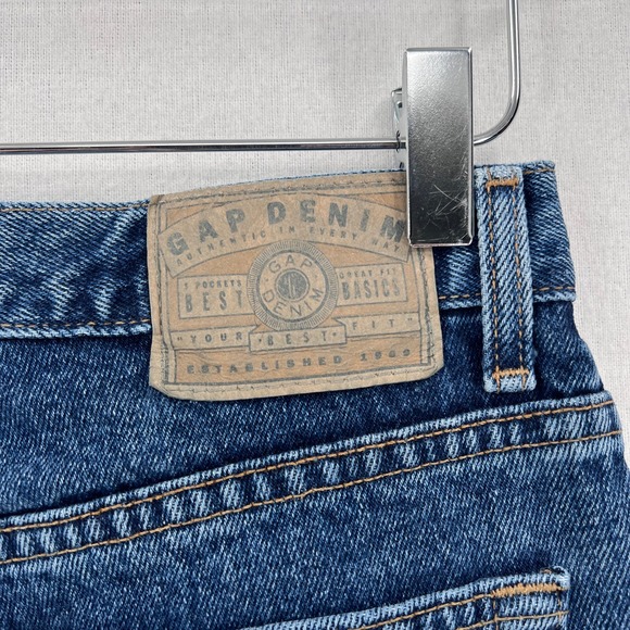 VINTAGE GAP Jeans Womens 27 28 Blue Loose Fit High Rise Rigid Medium wash Y2K - Picture 7 of 14